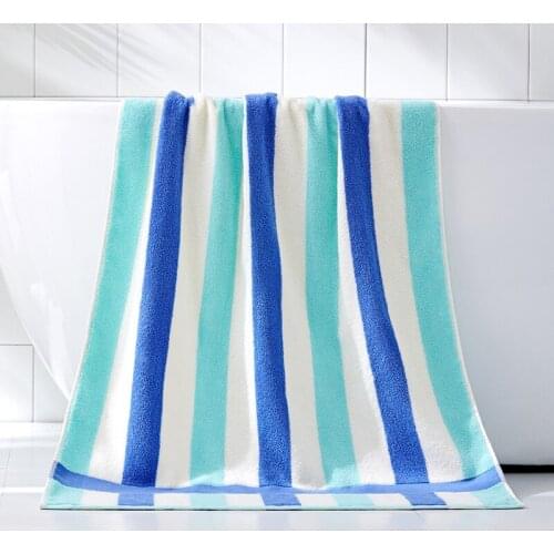 Multi Color Striped Cotton Beach Towel Terry Bath Towels for SPA Outdoor Absorbent Quick-drying Washcloth 70x140cm