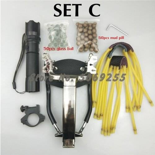 Powerful Rubber Bands Sling Shot Camping Fishing Hunting Slingshots Band Catapult Sports Outdoor Hunting Slingshot Fishing Set