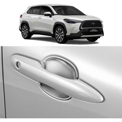 For 2020 2021 Toyota Corolla CROSS Car Door Handle Bowl Cover Trim Side Door Bowl Protector Sticker ABS Car Styling Accessories