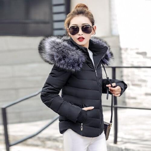 Fake raccoon fur collar parka down cotton jacket Winter Jacket Women thick Snow Wear Coat Lady Clothing Female Jackets Parkas