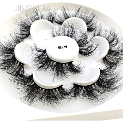 NEW 4 Pairs Faux Mink Eyelashes 25mm Lashes Fluffy Messy 3D Mink Lashes Wholesale 2 Pairs Natural False Eyelashes Extension