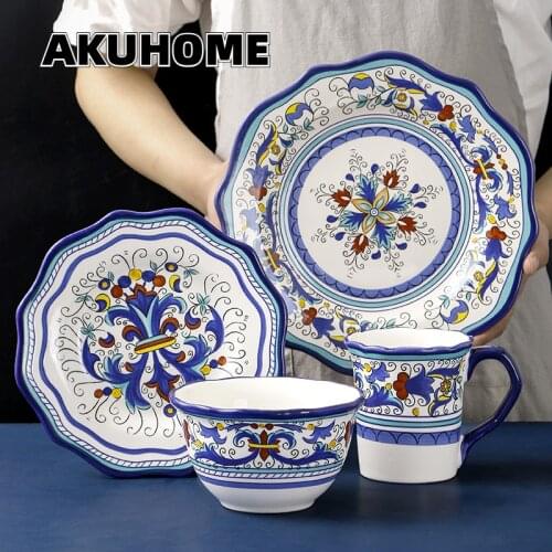 San Marino Series Western Dishes Nordic Style Tableware Set Household Salad Bowls Dishes Steak Dishes Breakfast Mug