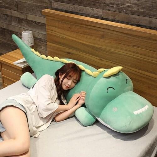 Super Soft High Quality Dinosaur Plush Toy Cartoon Animal Three Colors Dinosaur Stuffed Doll Bed Nap Pillow Girls Kid Presents