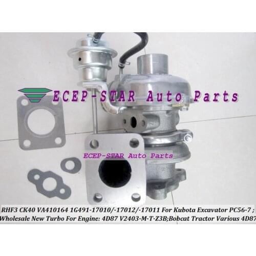 Free Ship RHF3 CK40 VD410096 1G491-17012 1G491-17010 Turbo For Kubota Excavator PC56-7 For Bobcat Tractor 4D87 V2403-M-T-Z3B