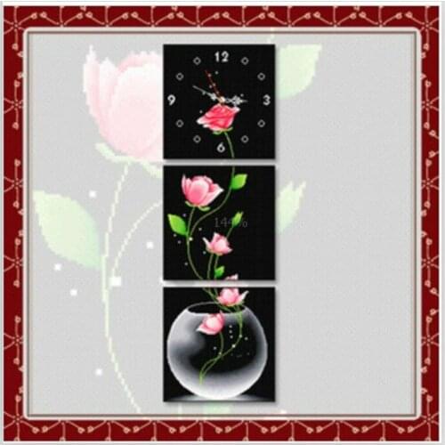 Embroidery Package High Quality Fragrance Spring Flower Cross Stitch Kits 3 Pieces