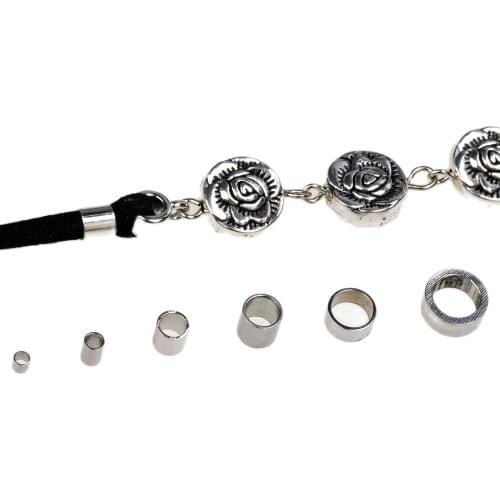 High quality 1.5/2/3/4/5/6mm 24pcs stainless steel Position Tube Spacer seed Beads chain end bead DIY necklace making jewelry