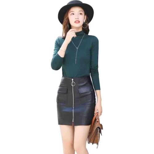 Ydy df, pockets zipper women biker pu skirt