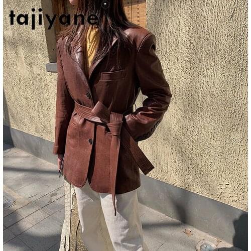 Jacket Sheepskin Real Women 2021 Autumn Genuine Leather Jackets Woman 100% Sheep Skin Coat Clothes Mujer Chaqueta TN746