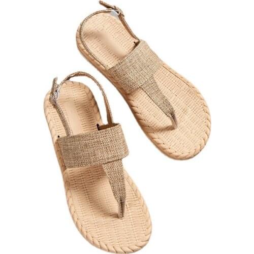 Women sandals summer flat pearl sandals flip flops rome shoes string bead slippers mujer gladiator sandalias sapatos femininos