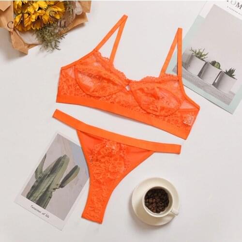 Artsu Sexy Lingerie Womens Underwear Lace Wireless Bralette Transparent Hollow Out 15 Color Bra Panty Set Underwear Set Clothes