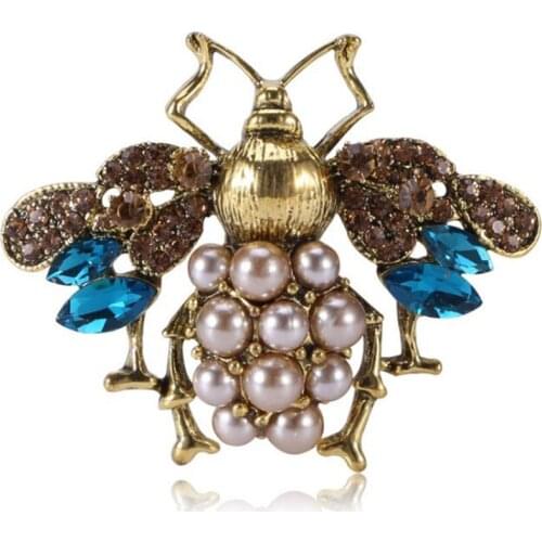 Animal Insect Series Pearl Rhinestones Brooch For Women Brooch