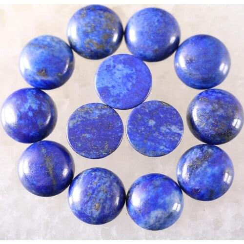 10Pcs 12MM 16MM Round Cabochon CAB Bead Natural Stone Blue Lapis No Drilled Hole Bead For DIY Jewelry Gift for Men Women