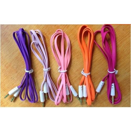 1000pcs 3.5mm to 3.5mm Colorful Car Aux audio Cable Extended Audio Headphone Stero Cable FACTORY