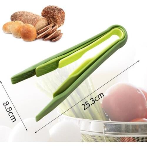 3PCS Food Grade PP BBQ Tongs Plastic Food Clip Anti-slip Salad Buffet Clamp Cake Bread Serving Clamps Kitchen Tools