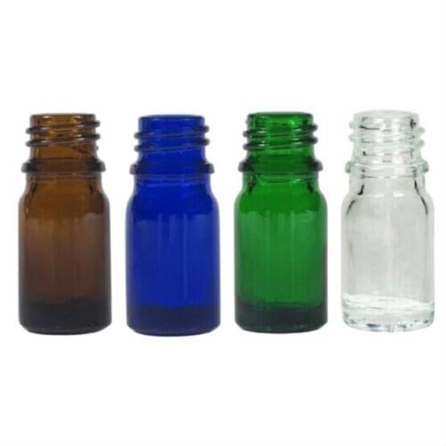 5ml 50pcs blue/clear/green/brown glass bottle for essential oil liquid serum complex recovery skin care cosmetic packing