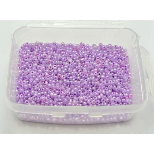5000 Ceylon Pearl Violet Glass Seed Beads 2mm (10/0) + Storage Box