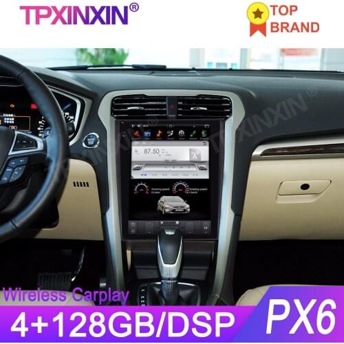 Tesla Style Android 9.0 6 Core Car GPS Navigation For Ford Mondeo Fusion MK5 2013+ Stereo Headunit Multimedia Player Auto Radio