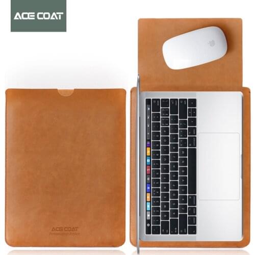 ACECOAT Macbook Air Pro13 15 16 Case 2020 M1 A2159 A2289 A2141 Microfiber PU Leather Sleeve Protector Bags mac Laptop Sleeve