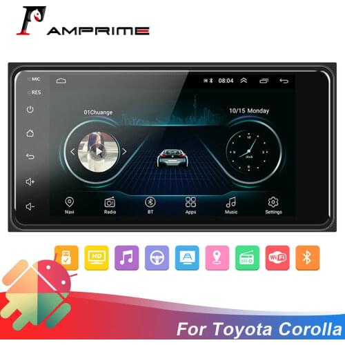 AMPrime 2 Din Car Stereo Radio 7" Android Car Multimed Player GPS Wifi Autoradio Bluetooth For Toyota Corolla Rear View Camera