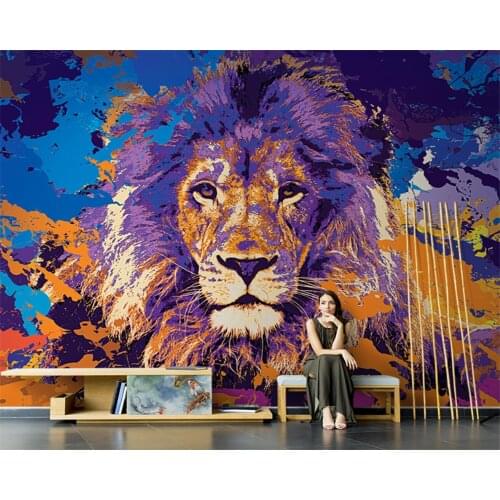 Beibehang Customized modern wallpaper black and white style lion TV new minimalist background papel de parede papier peint