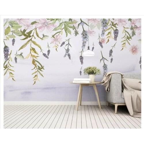 Beibehang papel de parede Super silky thickening wallpaper Nordic hand-painted European floral living room background wall paper