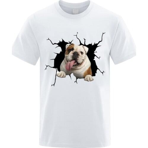 CLOOCL Animal White Cotton T-Shirts Fashion Brand French Bulldog Printed T-shirt Casual Shirts Hip Hop Tops Funny Cotton Tees