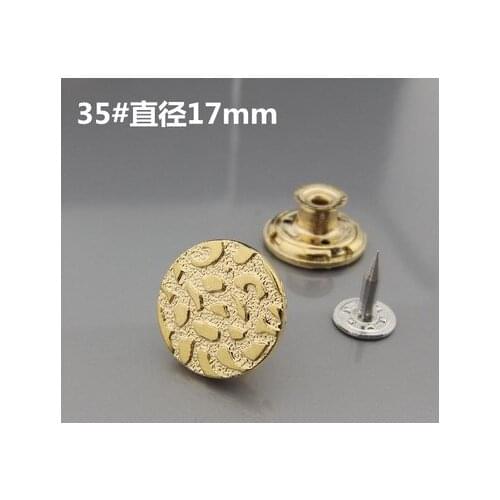 Free shipping 10pcs/lot golden metal jeans buttons 17mm clothes pants buttons