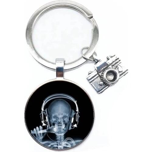 Nurse Keychain Alloy Camera Keychain Jewelry Glass Keychain Medicine Lovers Gift X-Ray Film Keychain Nurse Doctor Gift