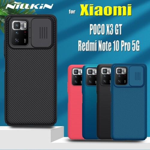 Slide Camera Protection Case for Xiaomi Redmi Note 10 Pro 5G Nillkin Lens Protect Privacy Frosted Shield Cover on POCO X3 GT