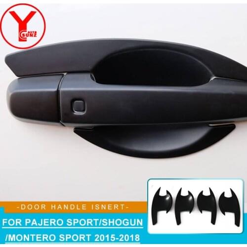 Black door handle bowl cover For MITSUBISHI PAJERO SPORT Shogun 2016 2017 2018 ABS car part accessories for Montero sport YCSUNZ