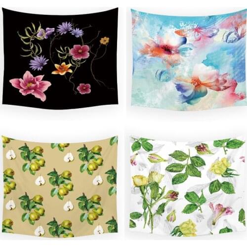 Flowers leaves and fruits farmhouse decortapestry psychedelic moon tapestry art tapestry bohemian curtains dorm room decor home