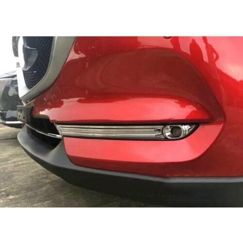 For Mazda CX-5 CX5 2017-2020 ABS Chrome Front Fog Light Lamp Eyebrow Bumper Eyelid Cover Trim Bezel Garnish Moulding Accessories