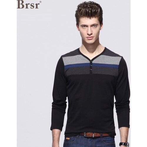 Spring And Autumn Mens T Shirts Fashion Streetwear Long Sleeve V Neck Color Patchwork Cotton T Oversized Mens T-shirt Clothing