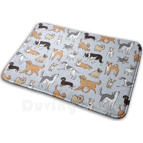 Dogs Fun Blue Carpet Mat Rug Cushion Soft Dog Greyhound French Bulldog Yorkshire Terrier Shiba Inu Pomeranian Siberian