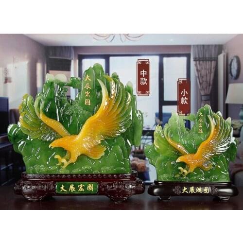HOT SALE gift -HOME Shop Business hall decoration lucky Money Drawing Eagle vulture lanneret FENG SHUI crystal jade Sculpture
