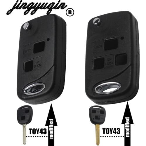 Jingyuqin 2/3 Buttons Modified Flip Folding Car key Shell Cover Case For Toyota TOY43 Yaris Carina Corolla Avensis SWITCH
