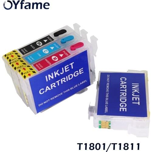 OYfame T1801/T1811 Ink Cartridge T1811-T1814 Refillable ink cartridge For Epson XP-212 XP-215 XP-312 XP-315 XP-412 415 XP-225