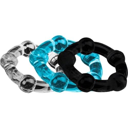 3Pcs Silicone Beaded Penis Rings Delaying Ejaculation Cock Rings Lock Ejaculation Constriction Donuts Sex Ring for Men Cock Ring