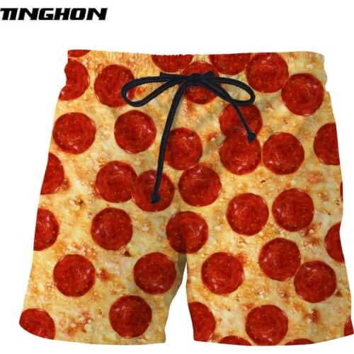 Summer Mens Womens Shorts Food Pizza/Hamburg/Macarons Print 3d Cool Casual Shorts