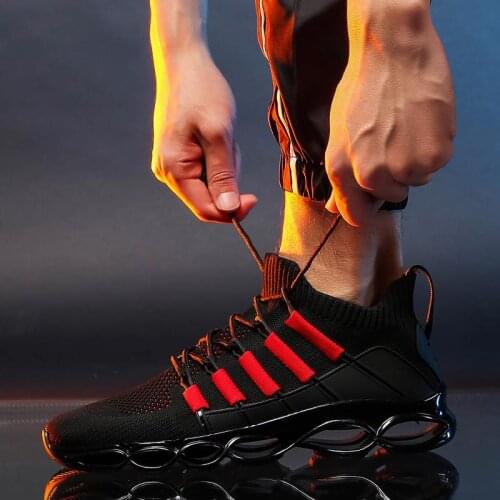 Large Size Summer Cushion Mens Sport Shoes Male Sneakers Black Air Sole Sport Shoes Running Man Snickers Jogging Gym GME-0109