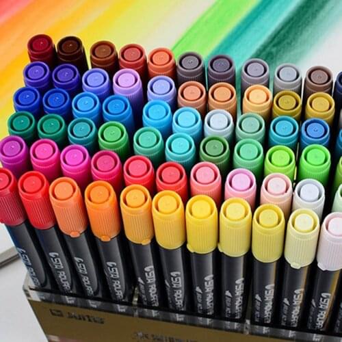 1PC Dual Tip Brush Marker Pens Fineliner Pens Watercolor Drawing Marker for Colouring Color Random