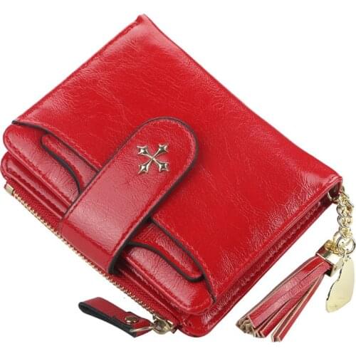 Fashion Short Leather Wallet Women High Quality Zipper Wallets Woman Small Credit Card Holder Coin Purse Solid Ladies Wallet