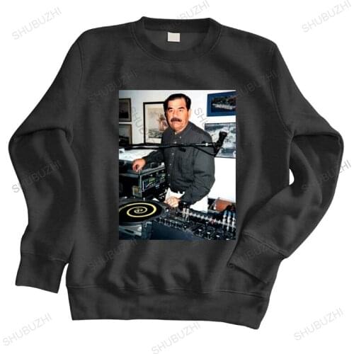 Man crew neck hoodie DJ Saddam Hussein 35 sweatshirt Technics 1200 Iraq House EDM Hip Hop unisex sweatshirt men tops
