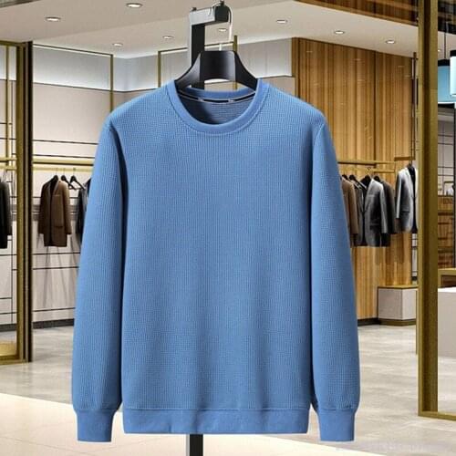Spring autumn mens casual fashion plus size round neck tide brand trendy sweater solid color 10XL 9XL 8XL oversized hoodie