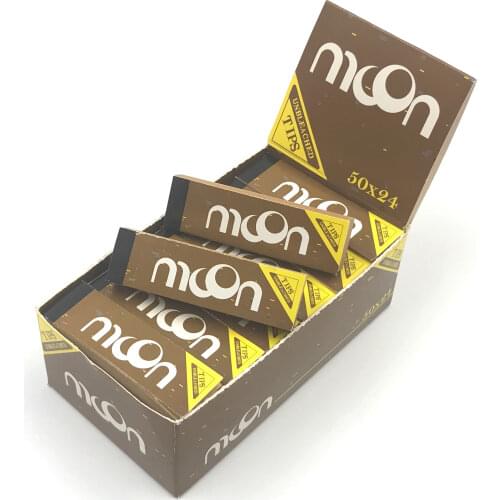 MOON Rolling Filter Tips Natural Unbleached Rolling Paper Filter Tips 50 leaves