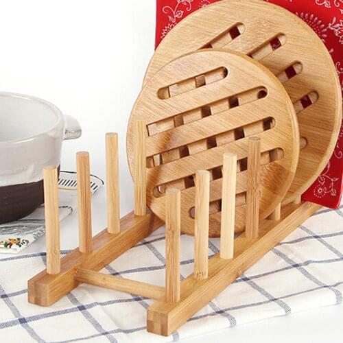 2018 New Wooden Bowl Plate Dish Stand Holder Wood Chopsticks Drainer Lids Cover Display Rack