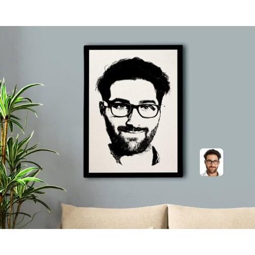 Personalized Men 'S Silhouette Canvas Table 50x70cm-1A Quality Affordable Gift Dear Spouse Reliable Cost Effective Special Moment