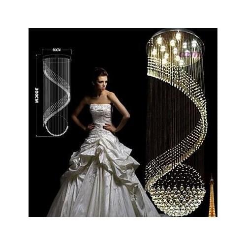 Modern K9 Crystal Chandelier Lighting Hanging Ceiling Lamps Fixtures with LED Source Clear K9 Crystal pendant LED lamp