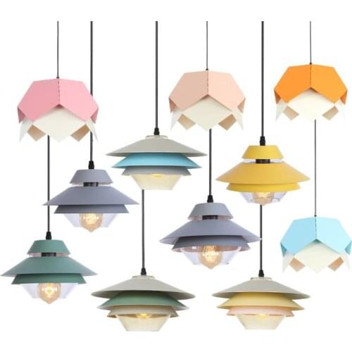 American style simple hotel restaurant coffee shop decoration color Pendant Lamp iron personality creativity retro Chandelier