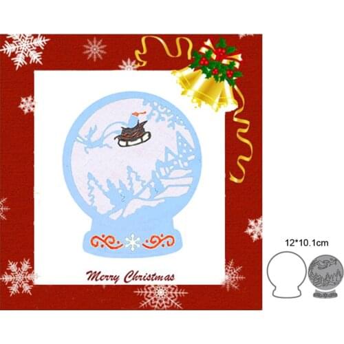 Christmas crystal ball 2021 new metal cutting mold photo frame DIY scrapbook decoration embossing handmade template